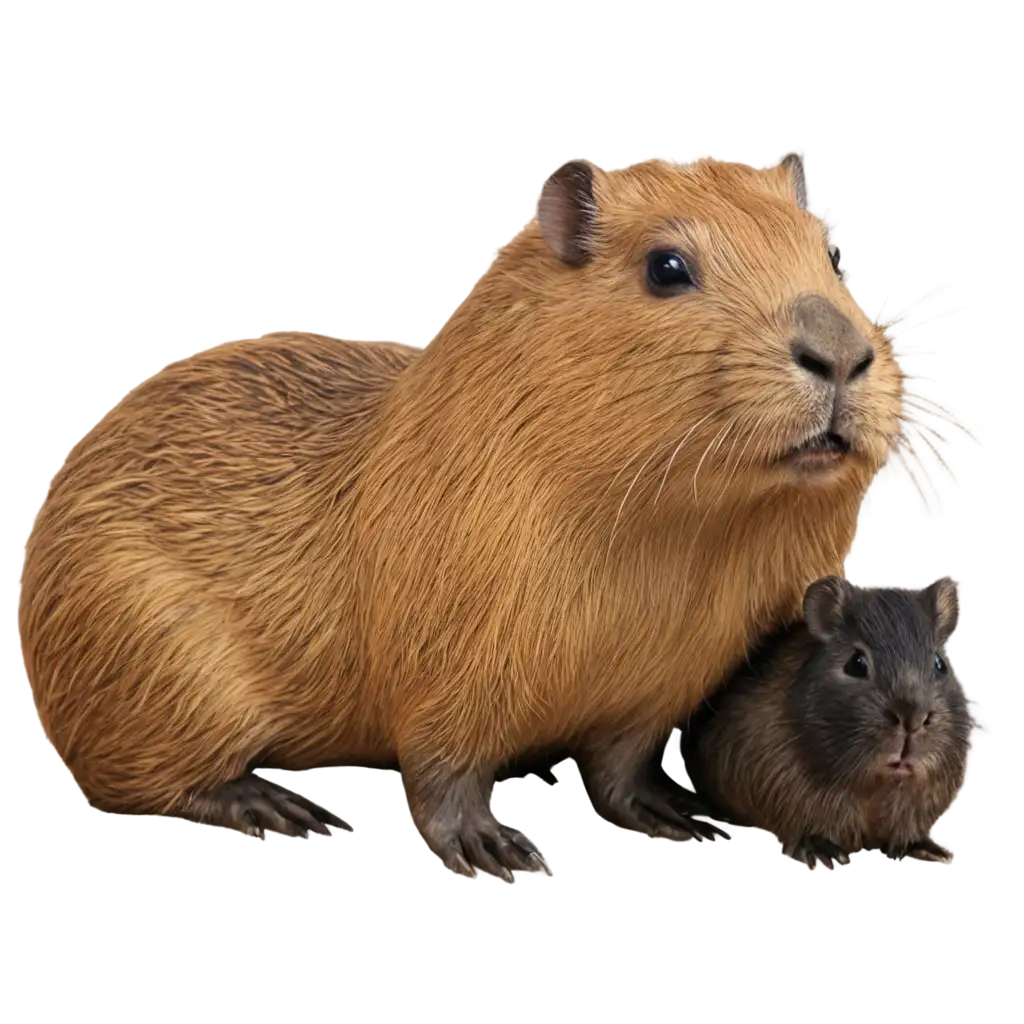 Capybara-with-Guinea-Pigs-PNG-Image-HighQuality-Transparent-Artwork-for-Various-Uses