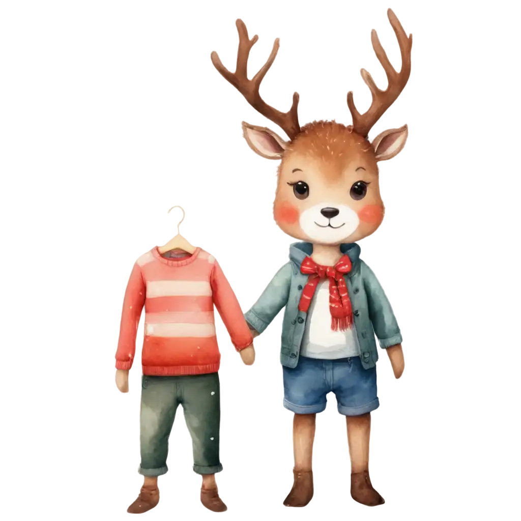 PNG-Image-of-a-Cute-Little-Deer-Selling-Childrens-Clothes-HighQuality-Adorable-Design