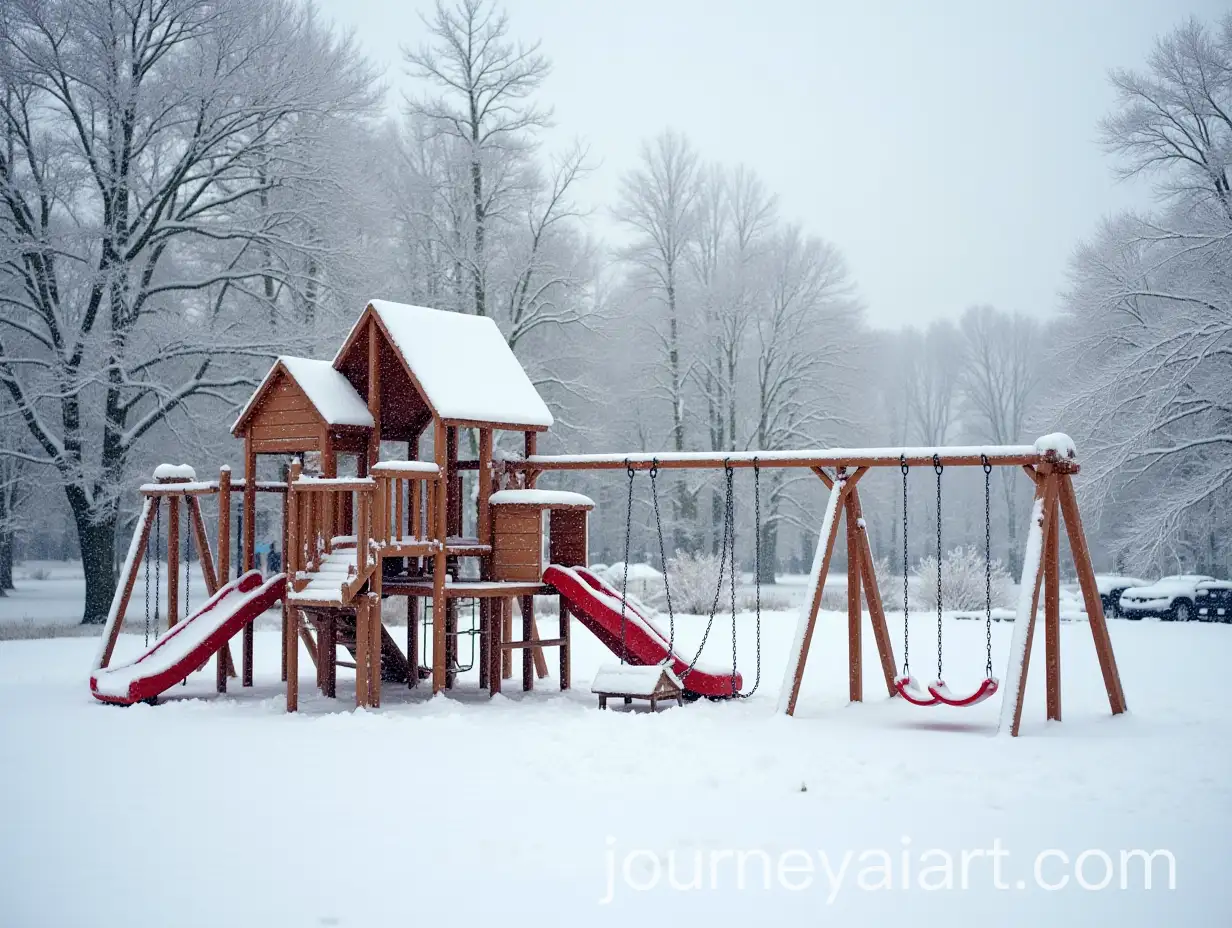 Snowy-Childrens-Playground-in-Winter