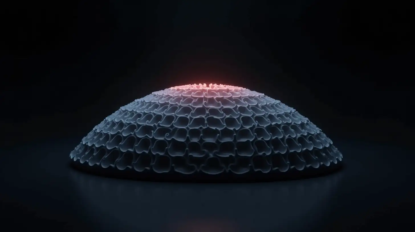 Spherical 3D Object in Dark Background