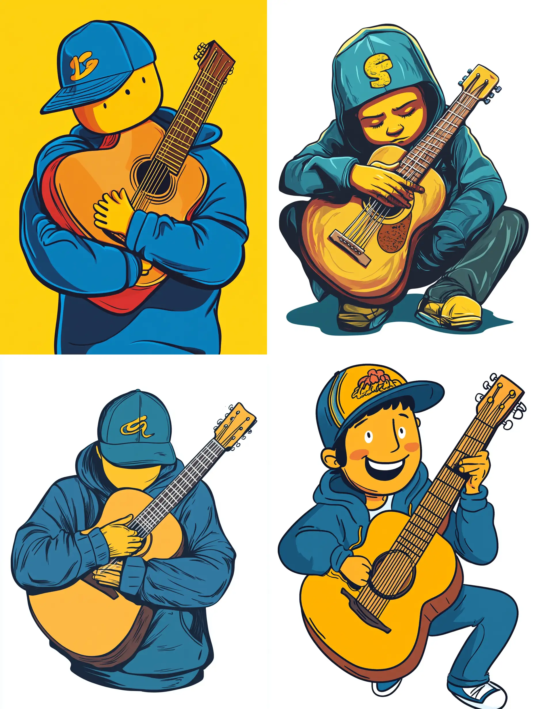 Cartoon-Character-Hugging-Acoustic-Guitar-in-Vibrant-Colors