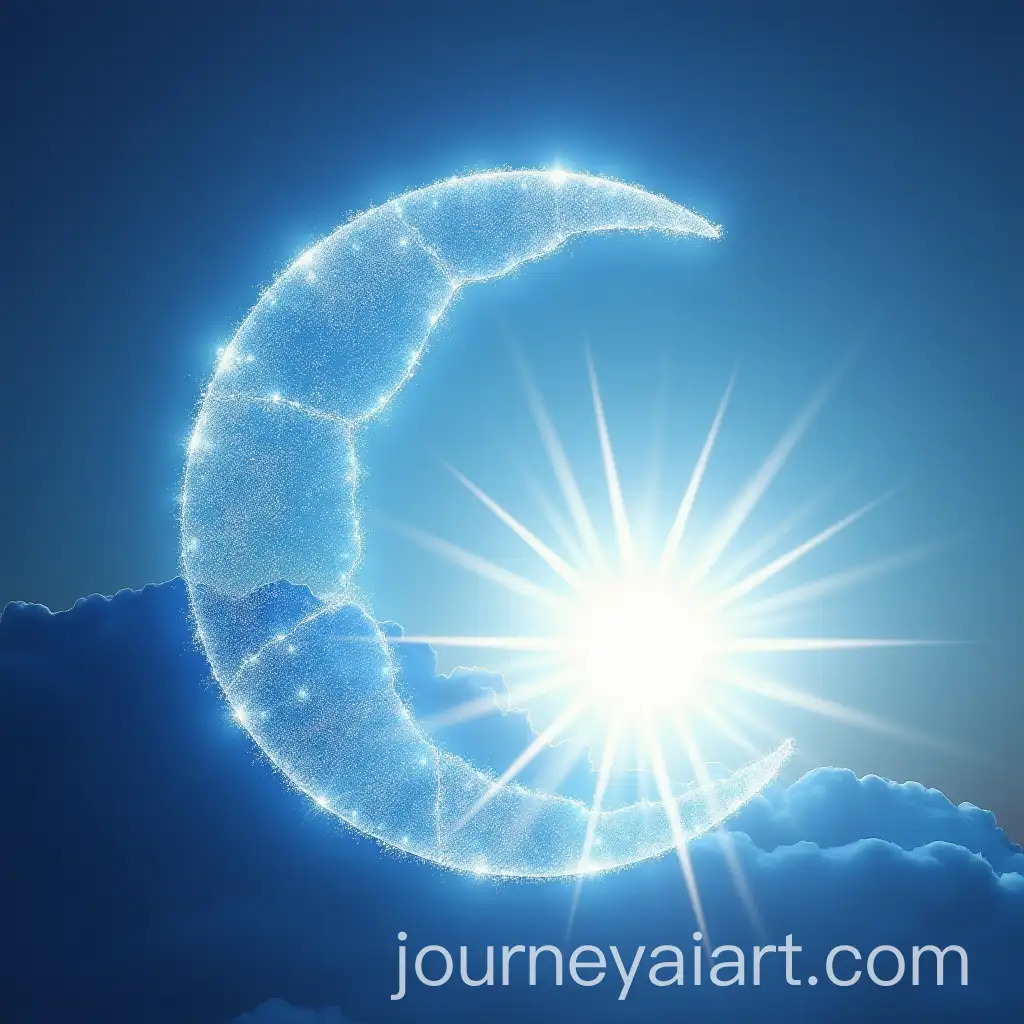 Blue-and-White-Crescent-Shape-in-Front-of-the-Sun
