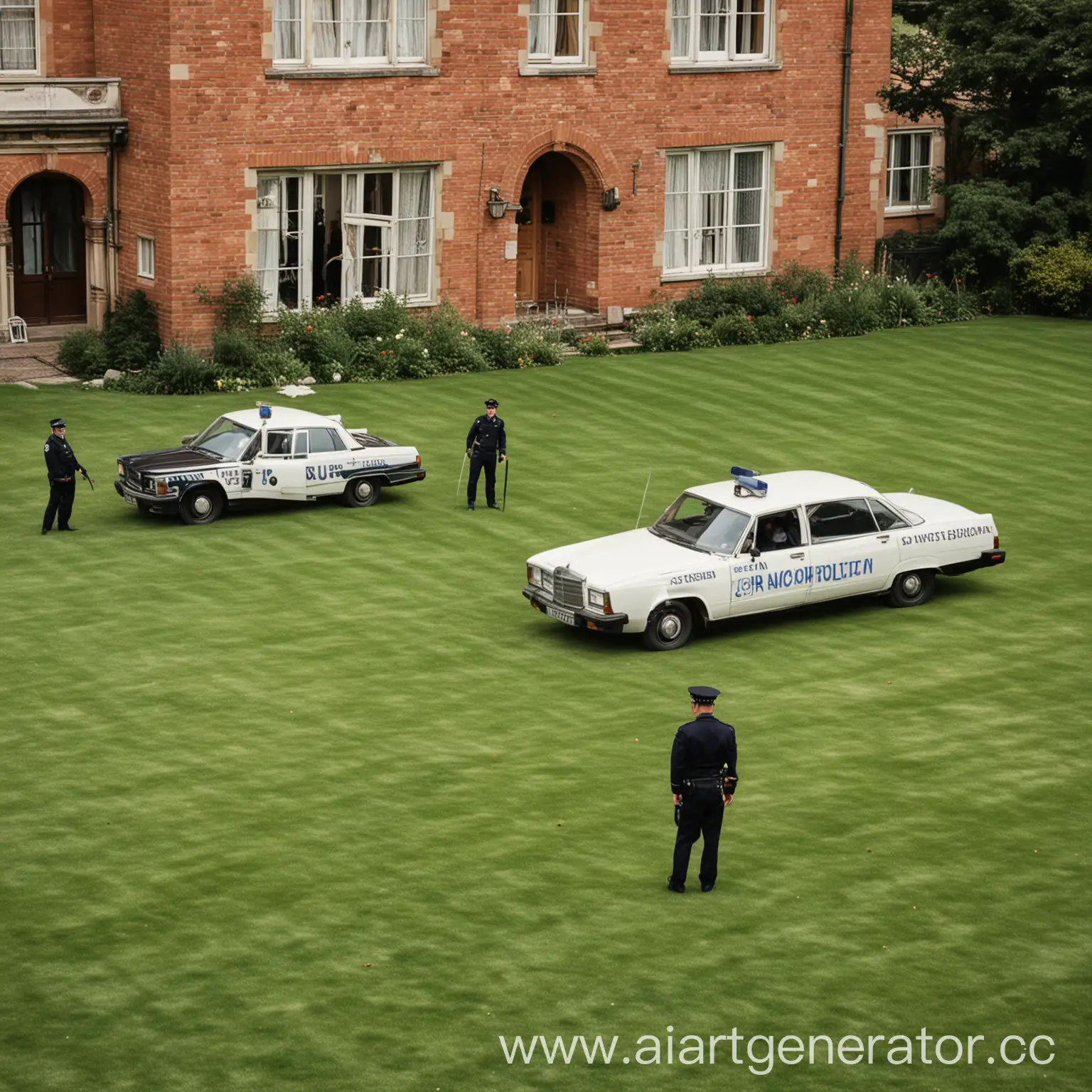 Police-Car-Parked-on-Green-Lawn