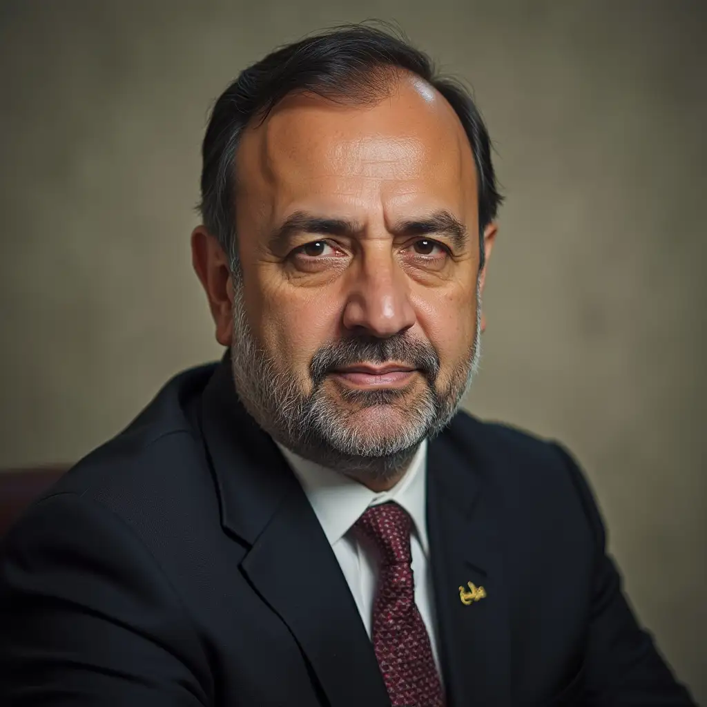 Portrait of a Kurdish Intelligence Director in Head and Shoulders Shot