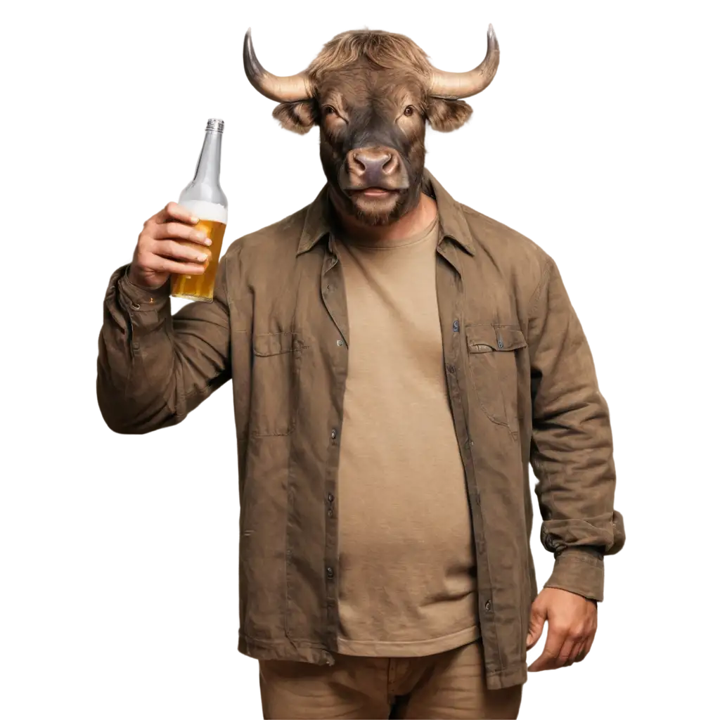 Happy-Bull-Drinking-Beer-HighQuality-PNG-Image-for-Creative-Use