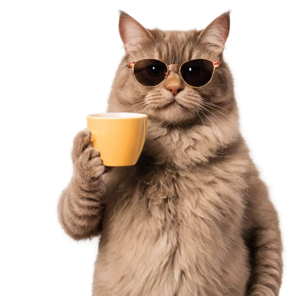 PNG-Image-Stylish-Cat-Wearing-Sunglasses-and-Sipping-Coffee