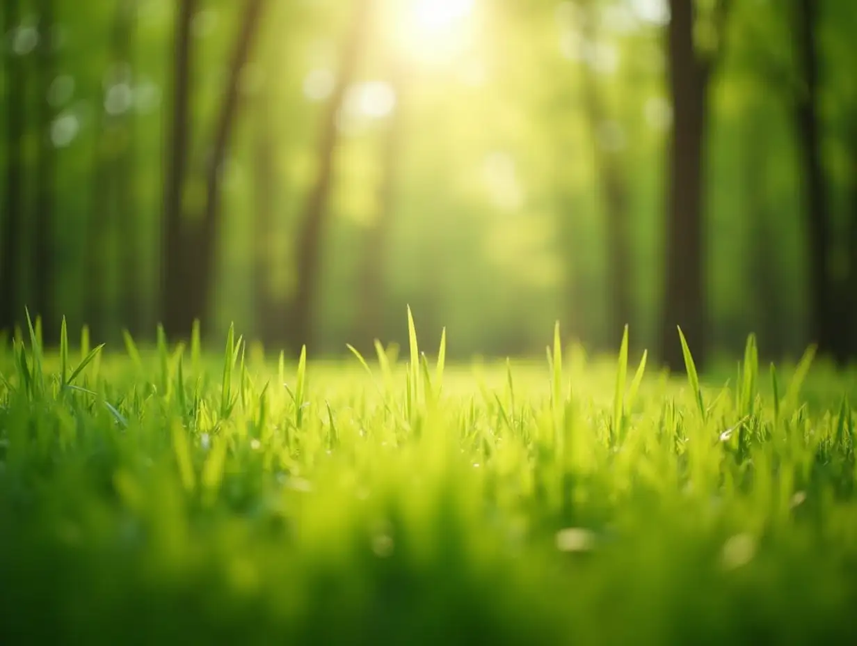 Sunlit-Meadow-Tranquil-Summer-Forest-with-Defocused-Trees-and-Wild-Grass