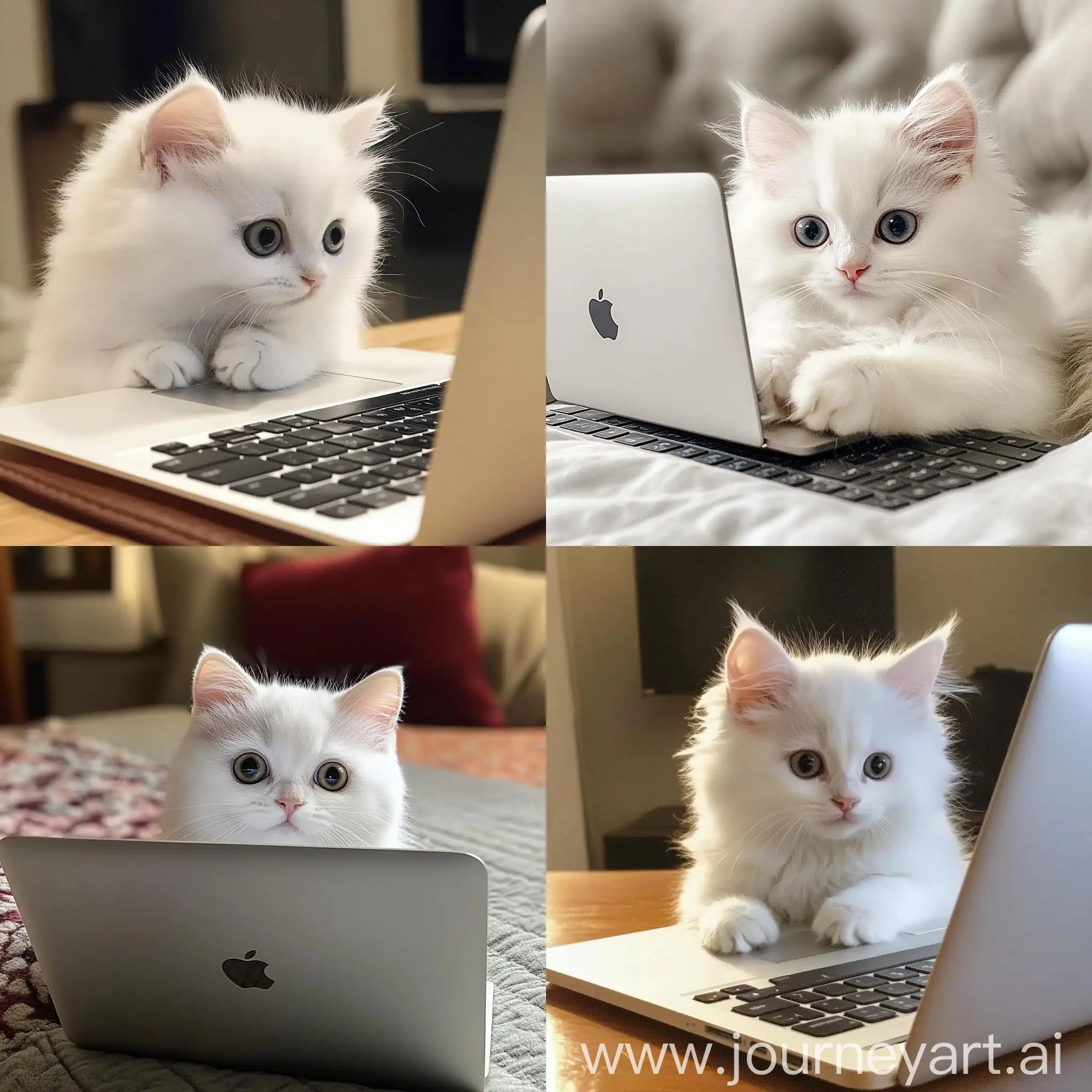 White-Kitty-Relaxing-Behind-MacBook-Laptop