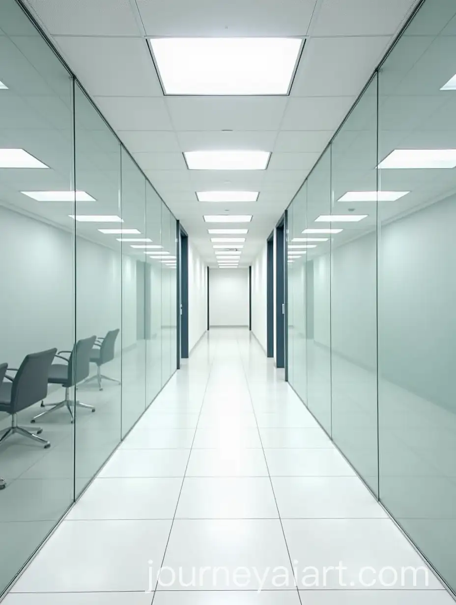Modern-Office-with-Glass-Wall-and-False-Ceiling