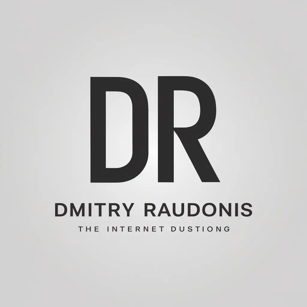 a vector logo design,with the text "Dmitry Raudonis", main symbol:DR,Moderate,be used in Internet industry,clear background