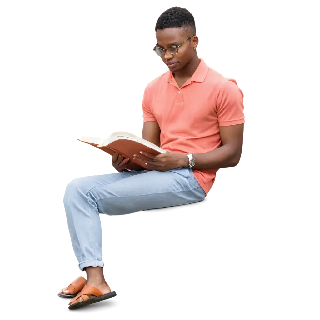 Young-Nigerian-Reading-Think-and-Grow-Rich-in-a-Calm-Park-Setting-PNG-Image