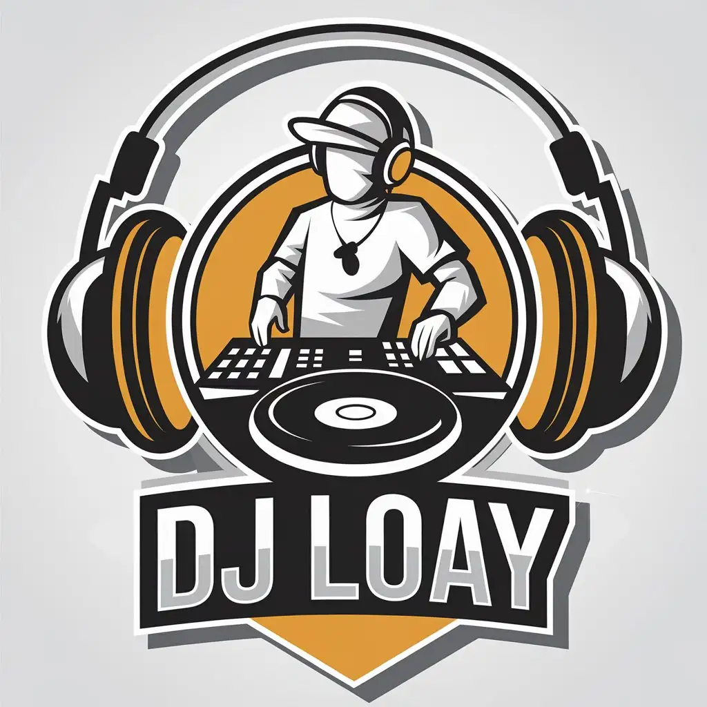 LOGO Design for DJ LOAY Modern Deejay Vector with Clear Background