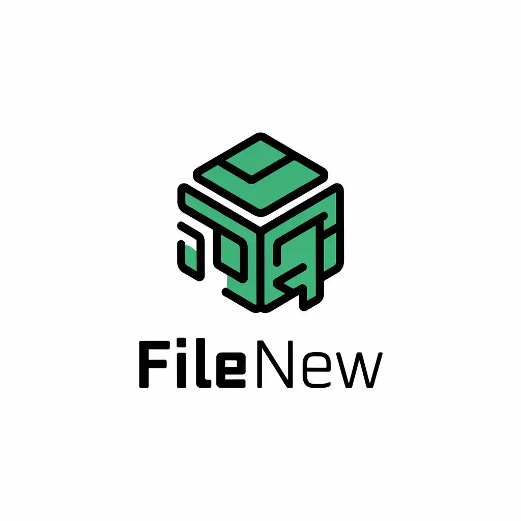 LOGO Design for FileNew Vector Logo with File Cube Symbol for Internet Industry