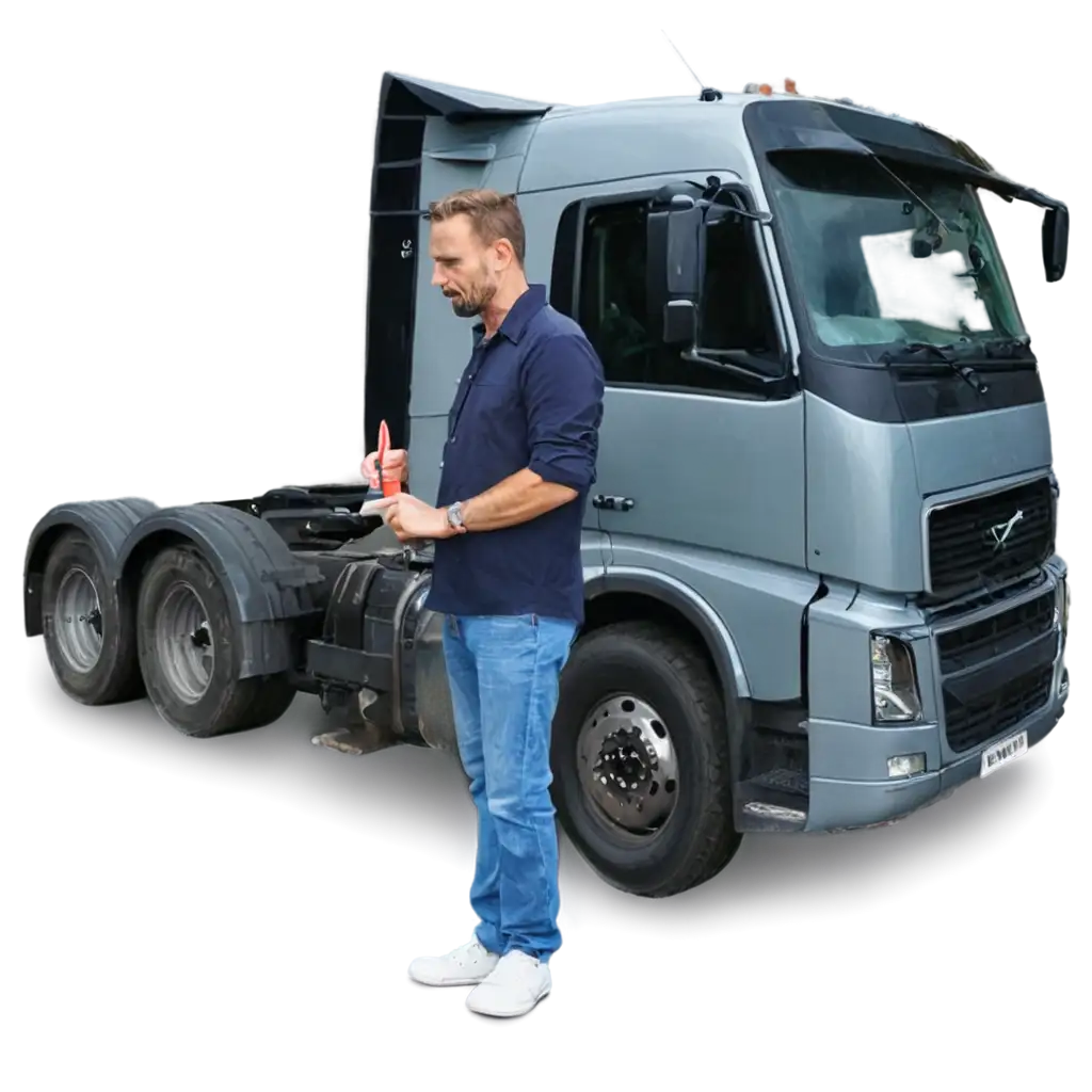 Volvo-Trailer-Truck-Driver-in-Driving-Seat-PNG-Image-for-HighQuality-Visuals