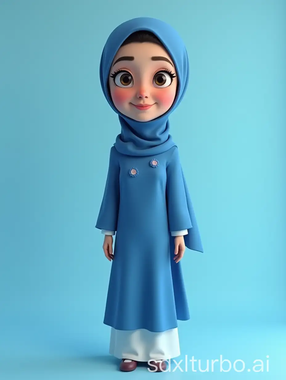 Realistic-3D-Caricature-Animation-of-a-Tall-Slender-Woman-in-Hijab