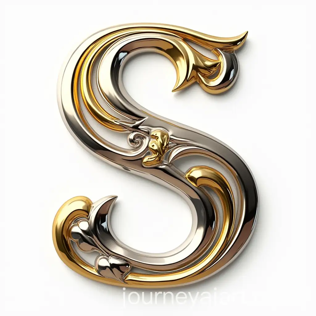 Stylized-Gold-and-Silver-Letter-S-with-Swirling-Lines
