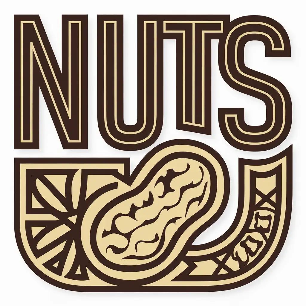 a vector logo design,with the text "NUTS", main symbol:Cashew nuts,complex,be used in Retail industry,clear background