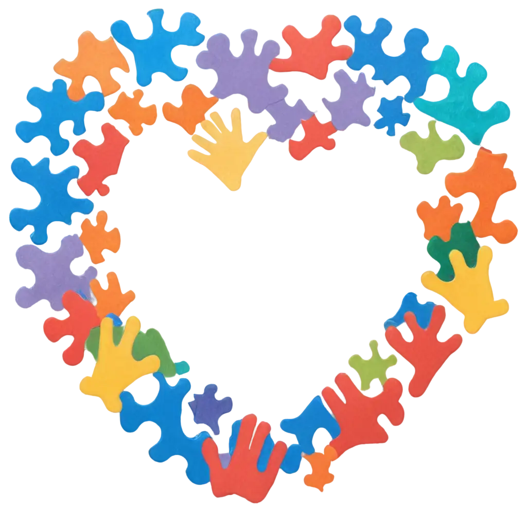 Puzzle-Pieces-Forming-a-Heart-or-Circle-with-Childrens-Faces-and-Handprints-PNG-Image-for-Diversity-and-Unity