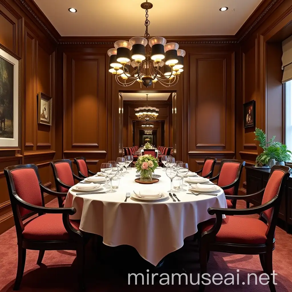 Classical Design Elements in Officers Mess Dining Area