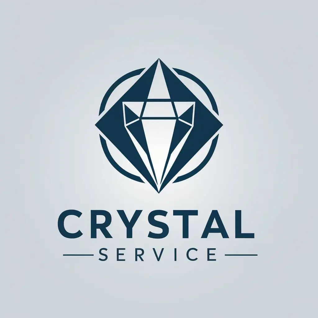a vector logo design,with the text "Crystal Service", main symbol:Crystal, diamond,complex,be used in Technology industry,clear background