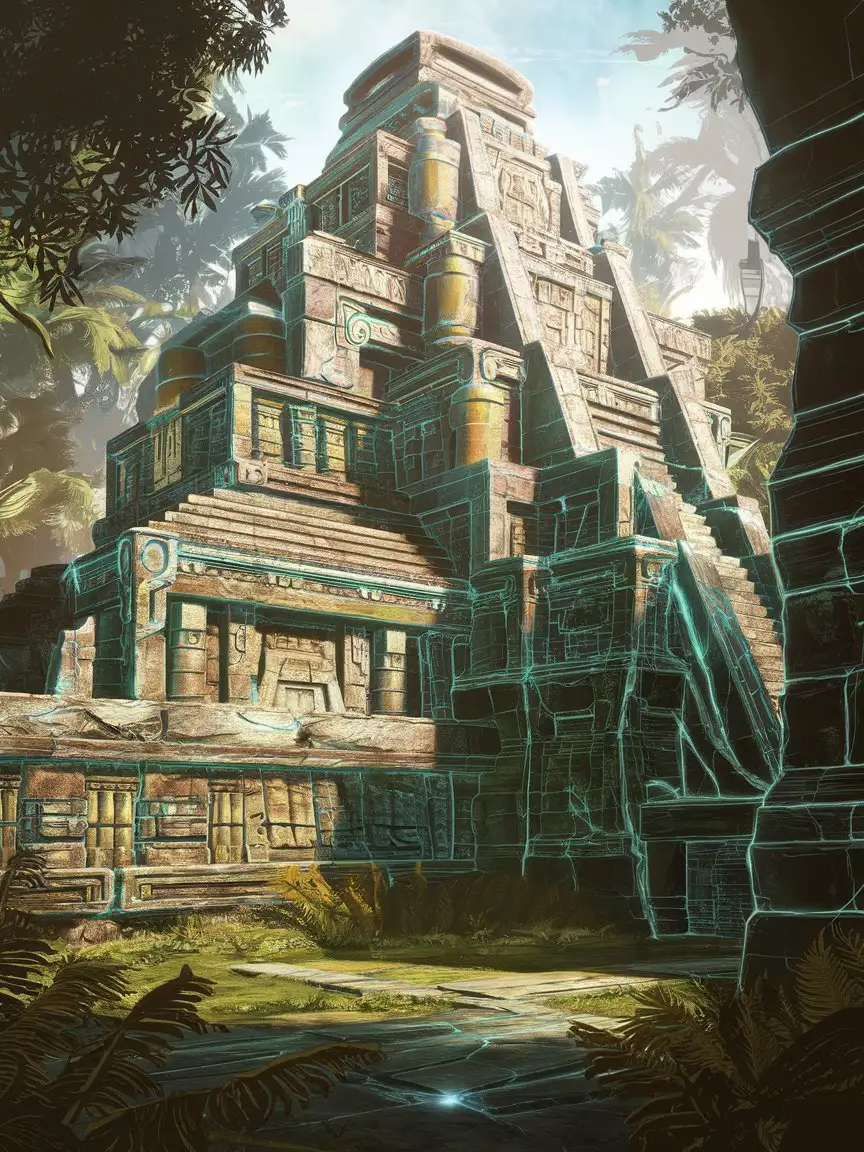 Ancient Alien Ruins Inspired by Incan Mayan and Aztec Civilizations