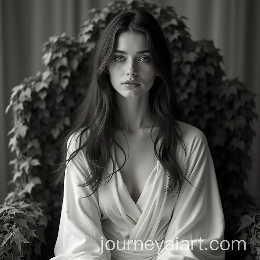 Monochromatic-Portrait-of-the-Empress-Tarot-Card-in-Real-Life