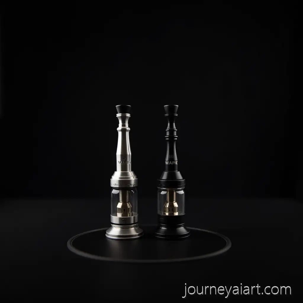 Waka-33mil-Hits-Vapes-in-Silver-andVapes-on-black-background-Black-with-Deep-Textures-and-Long-Shadows