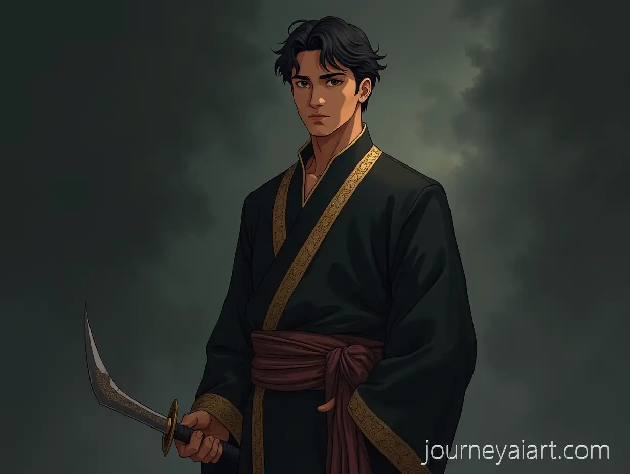 Handsome-Malay-Warrior-in-Traditional-Full-Malay-Attire-with-KerAI-Art-Prompt-Expansionis