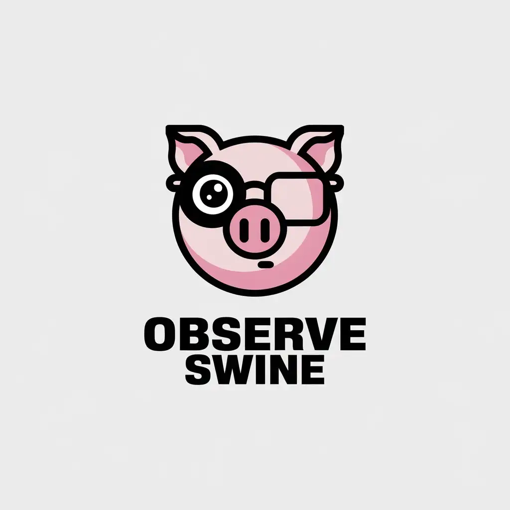 LOGO-Design-for-Observe-Swine-Modern-Pig-Symbol-in-Vector-Art