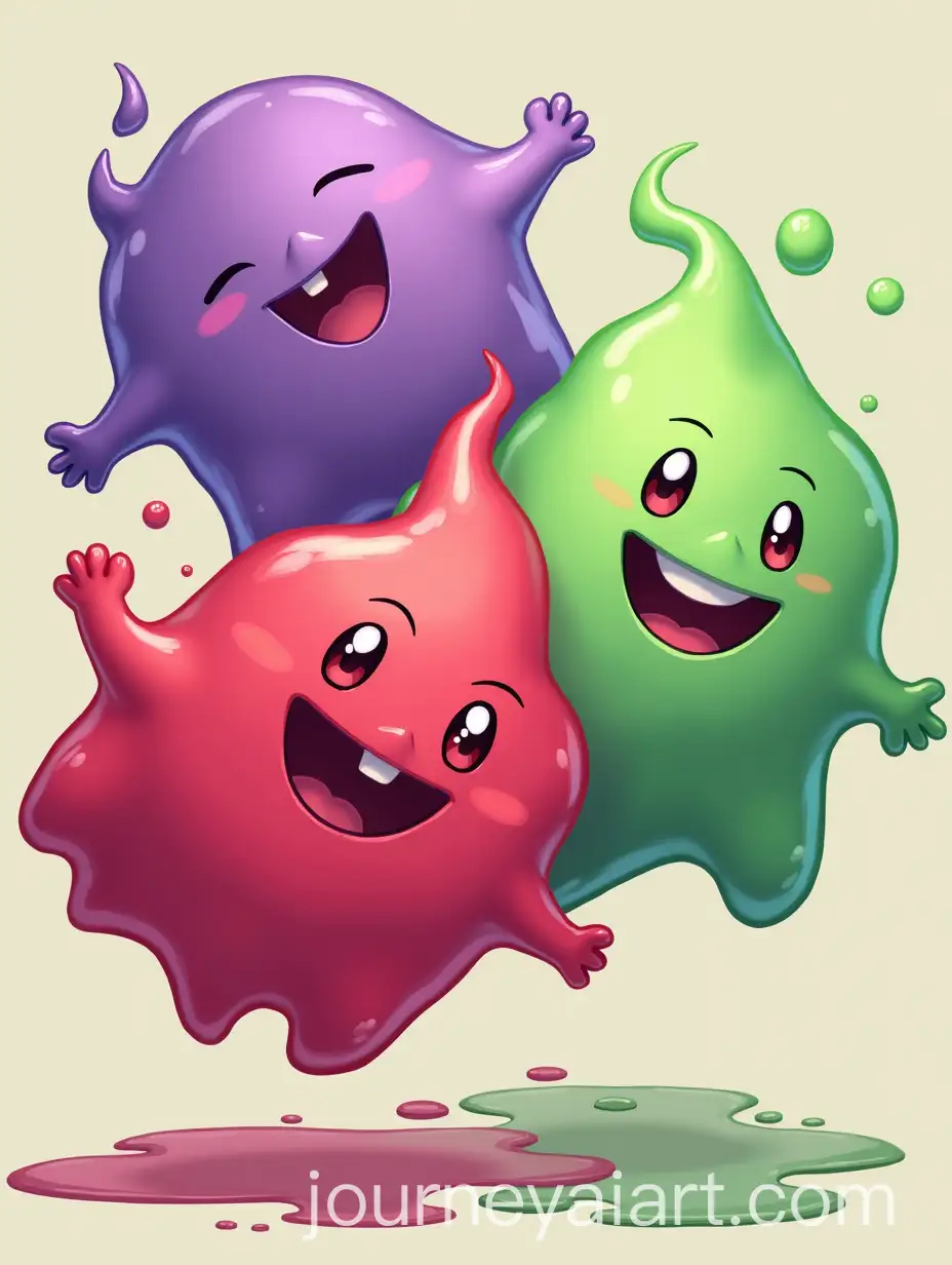 Three-Colorful-Slimes-Bouncing-Happily-in-Anime-Style