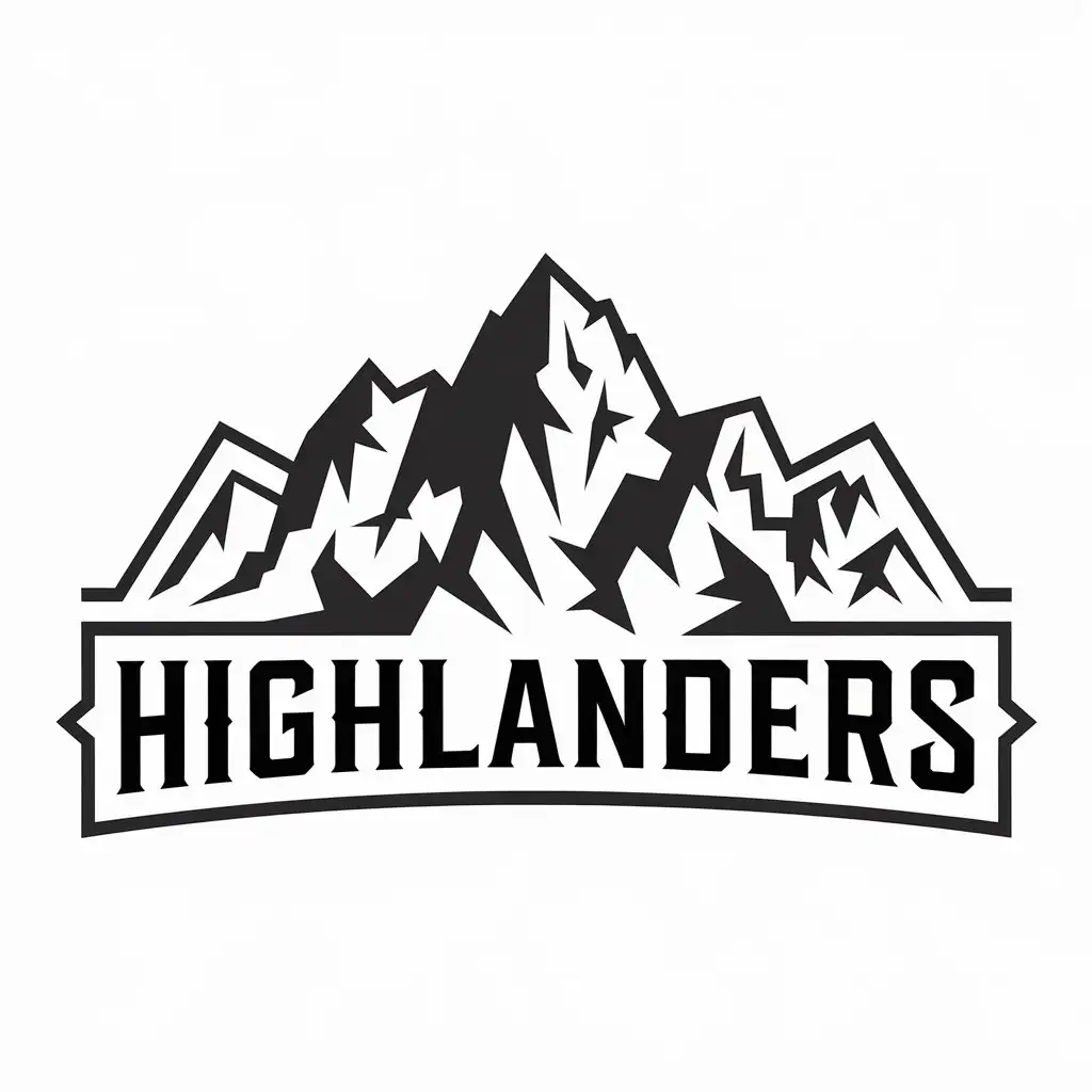 LOGO Design for Highlanders Vector Logo Featuring Mountains for the Travel Industry