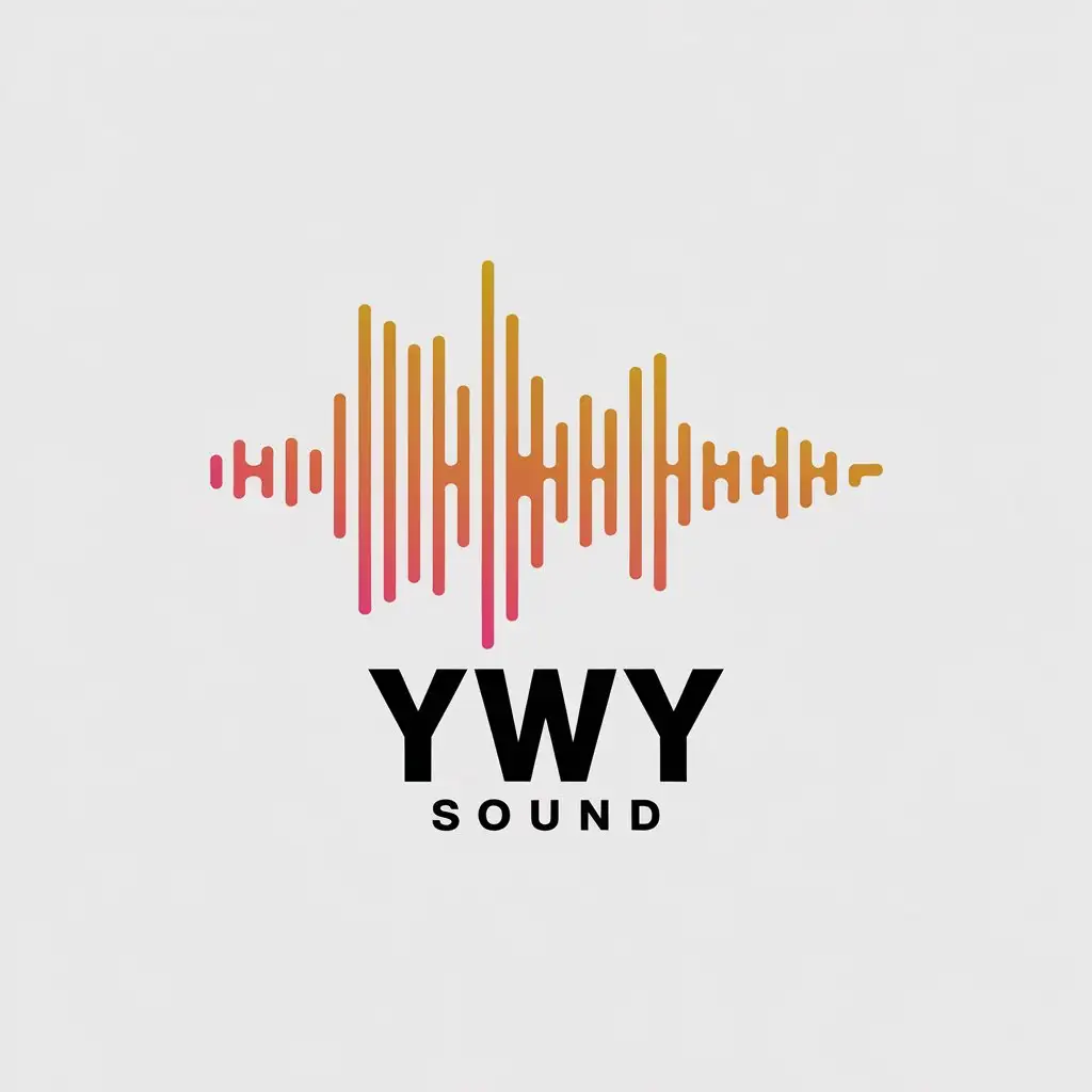 LOGO Design for YWY Sound Audio Waveform with Gradient for Internet Industry