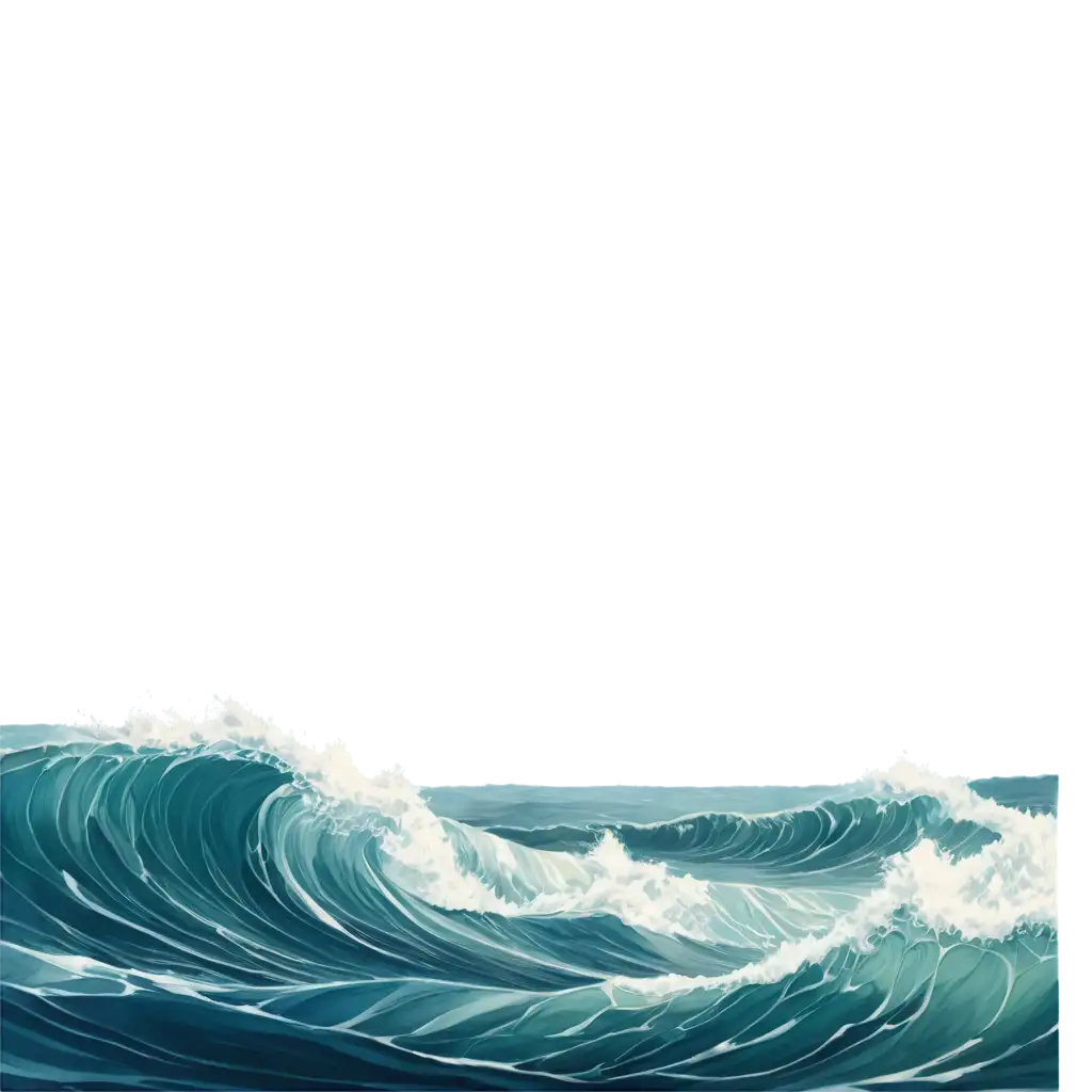 Illustrated Ocean waves