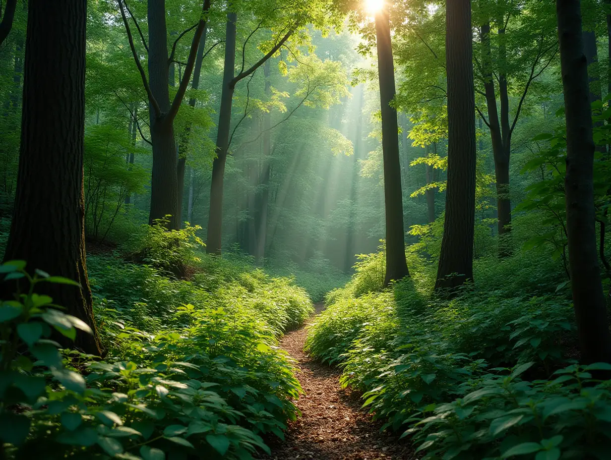 green and beautiful forest