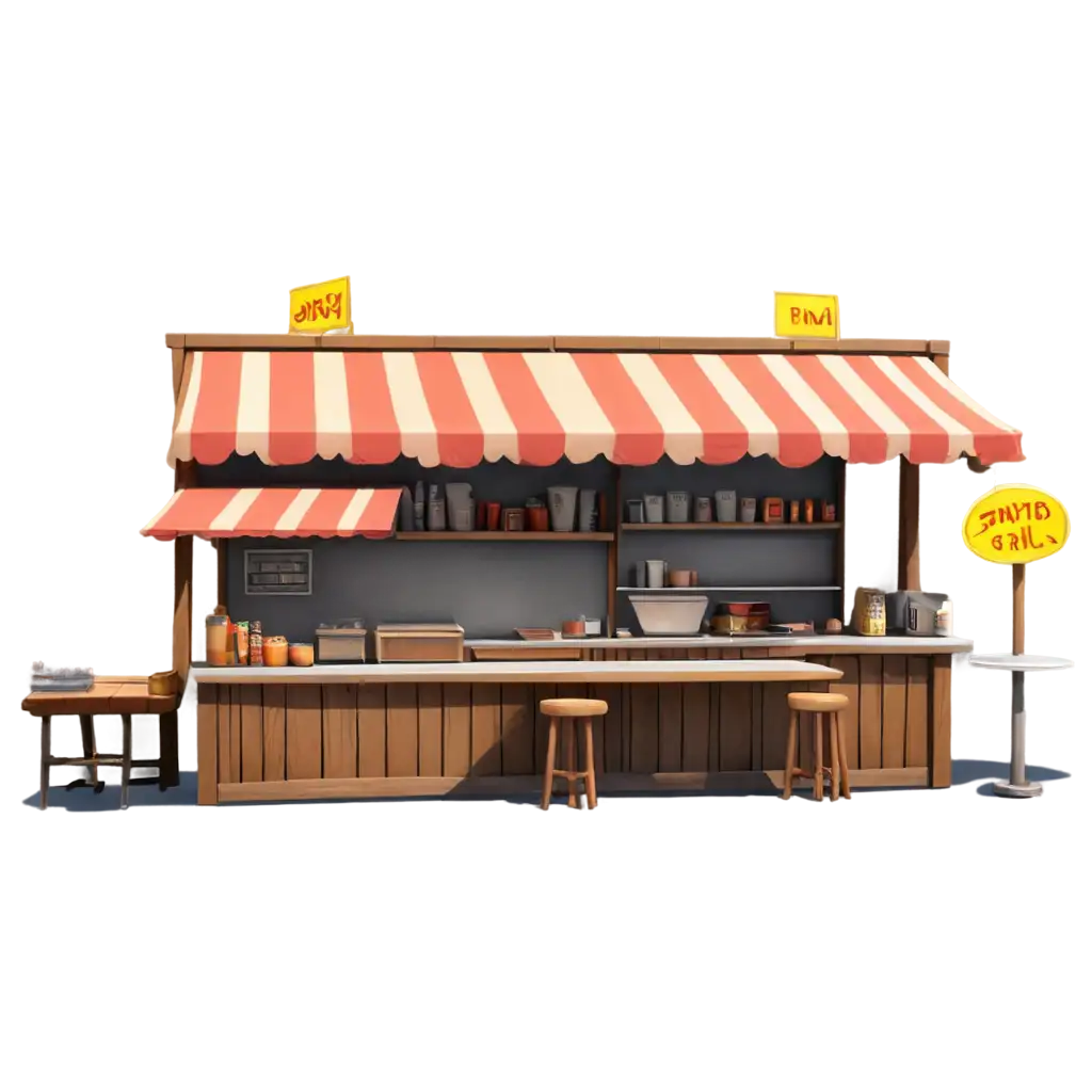 Cartoon-Style-Empty-Food-Stall-PNG-Image-Ideal-for-Vibrant-Cartoon-Videos