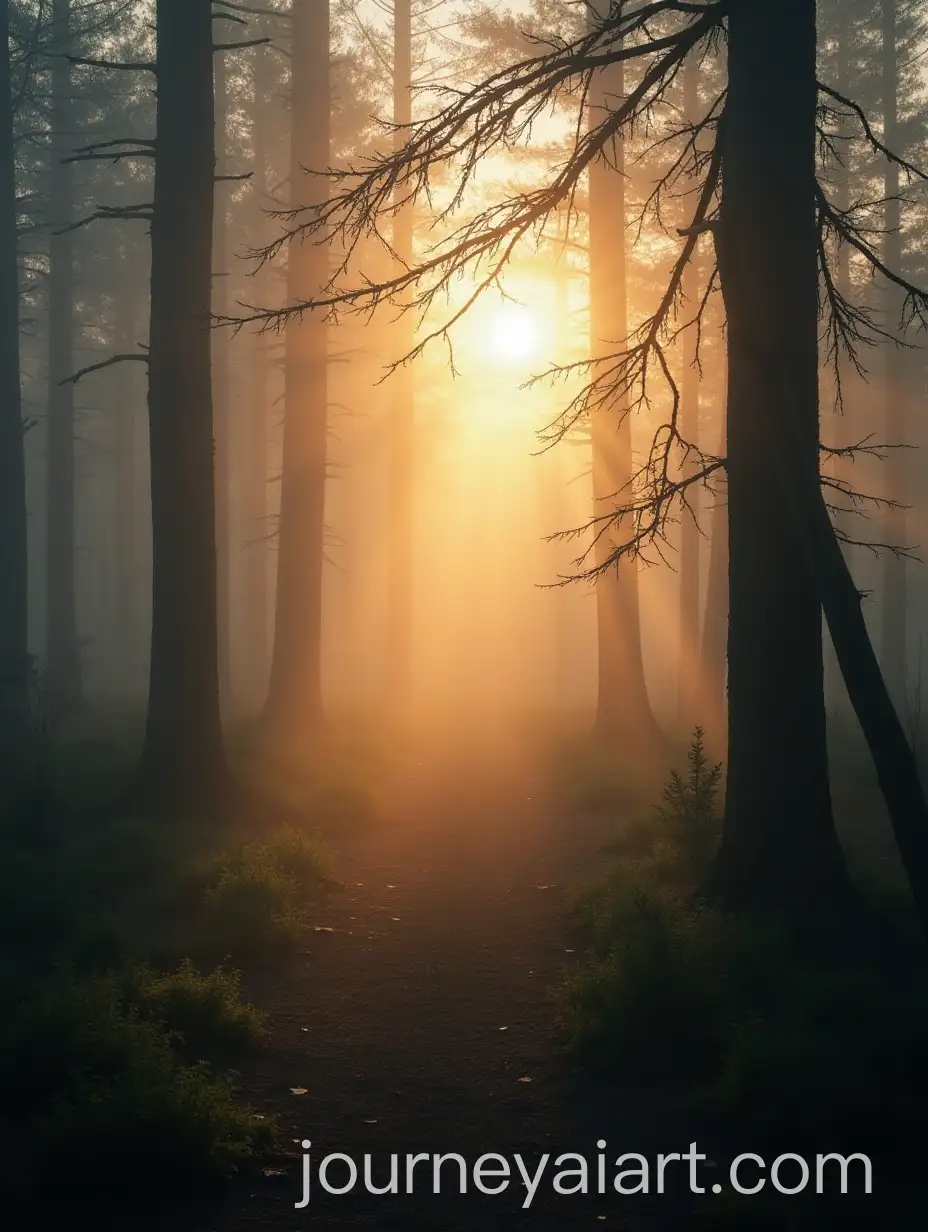 Enchanting-Misty-Forest-at-Sunrise