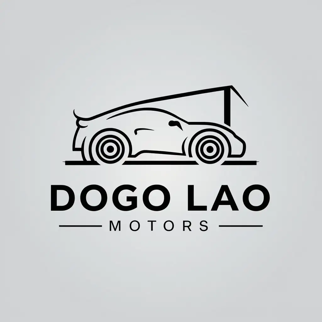 LOGO Design for DOGO LAO MOTORS Vector Logo with Car Yard Vehicle Theme for Automotive Industry