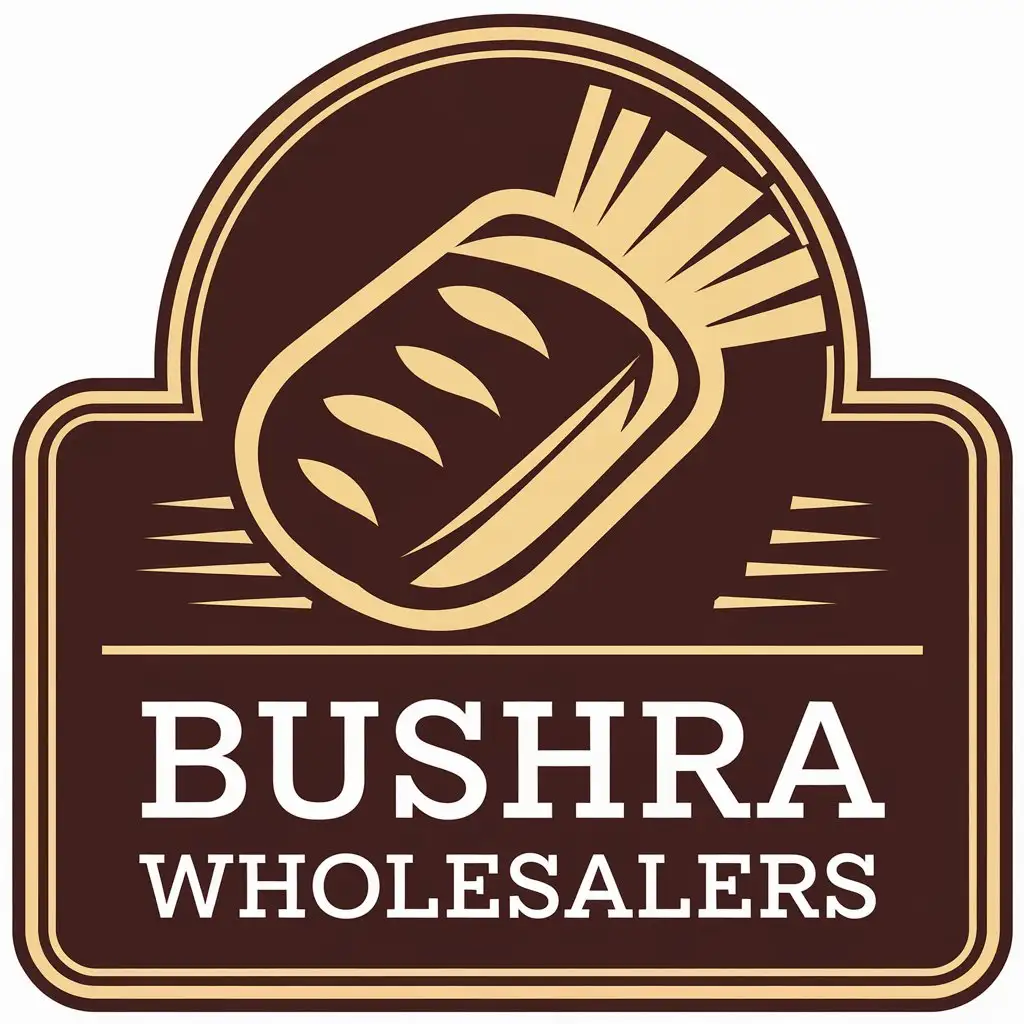 LOGO Design for Bushra Wholesalers Clean and Professional with Food Theme