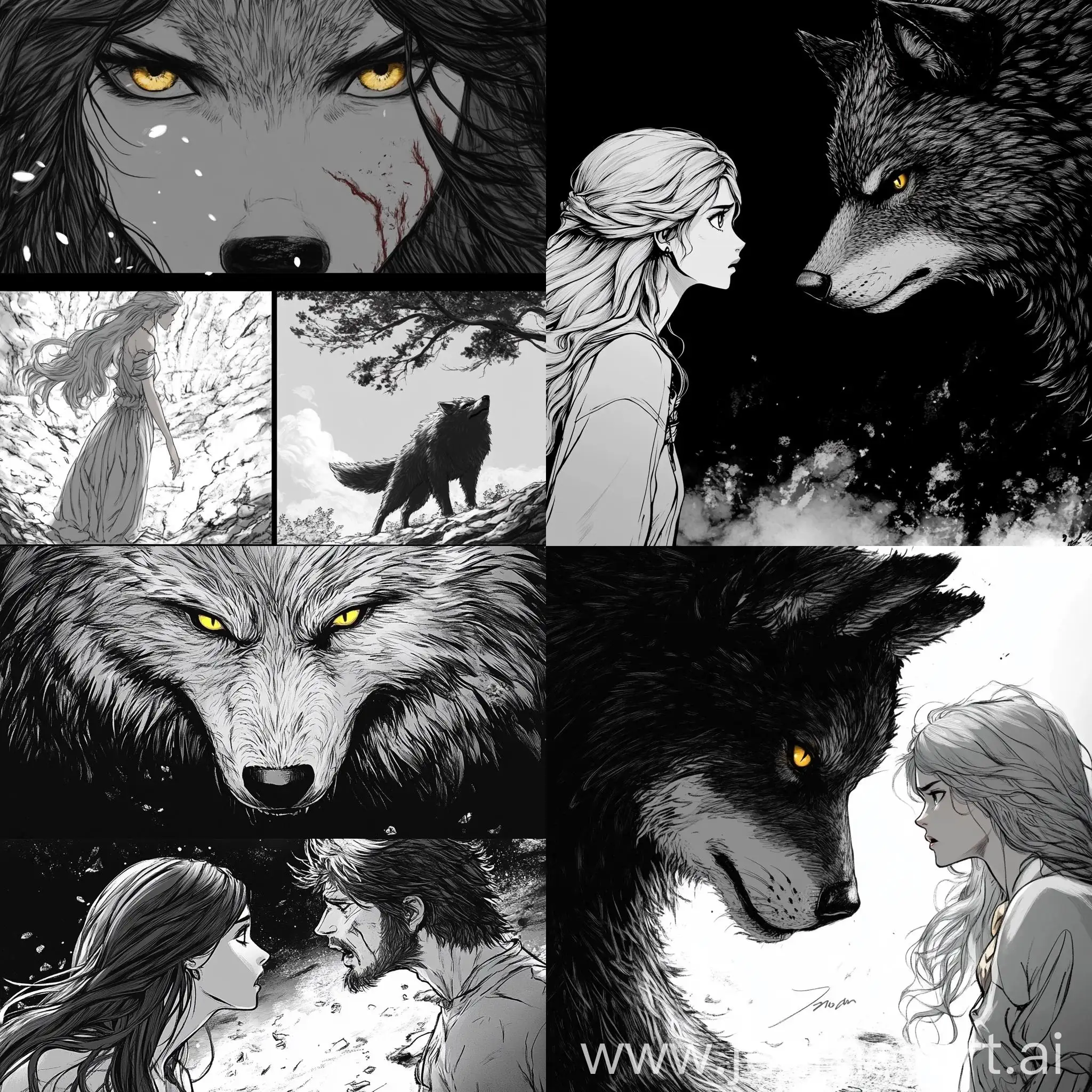 Encounter-of-Tragic-Beauty-and-Wolf-A-Comic-Tale