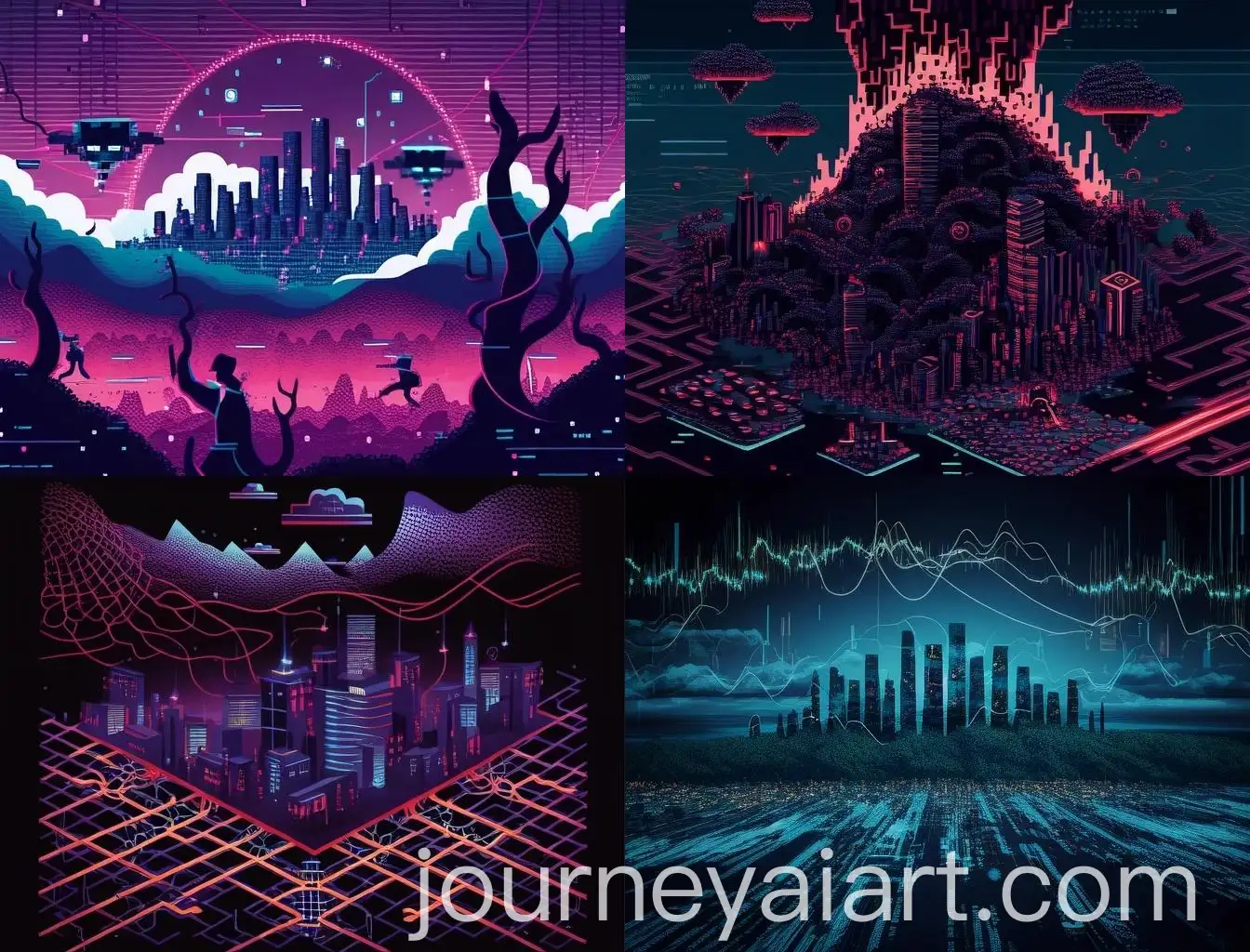 Digital-Landscape-Under-Cyber-Attack-Interwoven-Threads-Disrupted-by-Dark-Forces