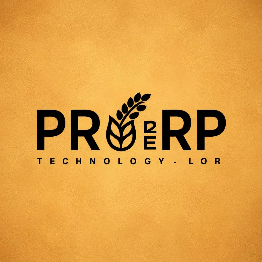 LOGO-Design-For-ProERP-Modern-Letters-and-Ear-of-Grain-Symbol-in-Technology-Industry