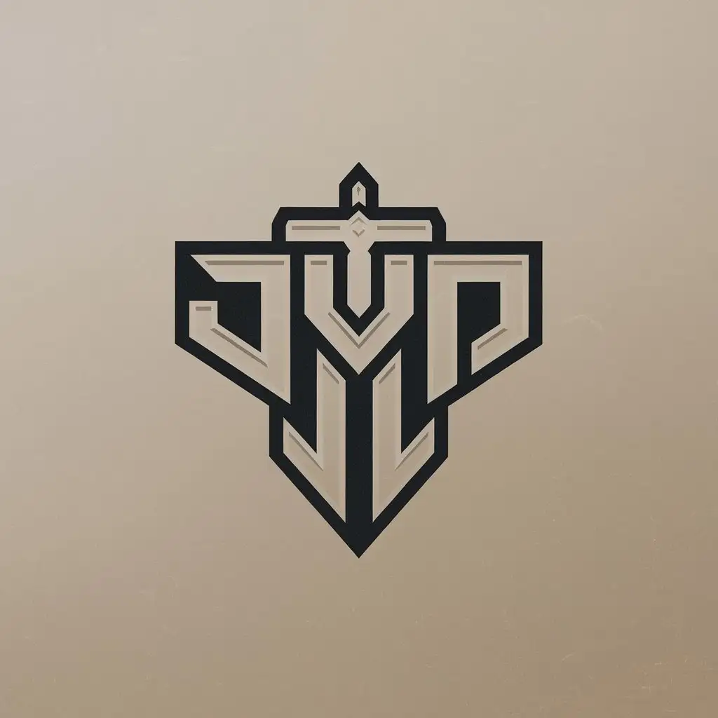 LOGO Design for JvP Minimalist Sword and Text with Beige Background