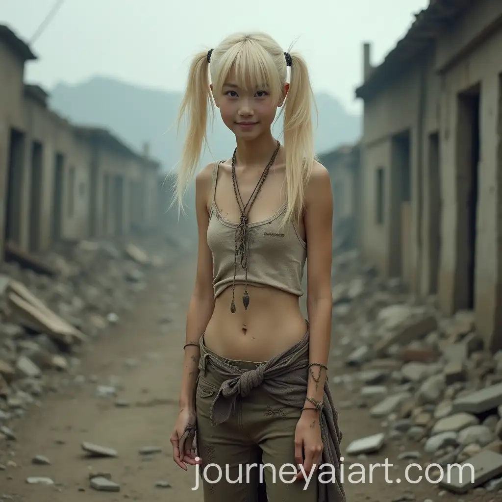Smiling-Asian-Girl-in-PostApocalyptic-World-with-Pigtails-and-Ruins
