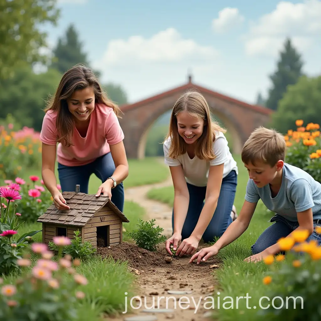 Happy-People-Engaged-in-Various-Outdoor-Activities-like-Gardening-House-Building-and-Bridge-Construction