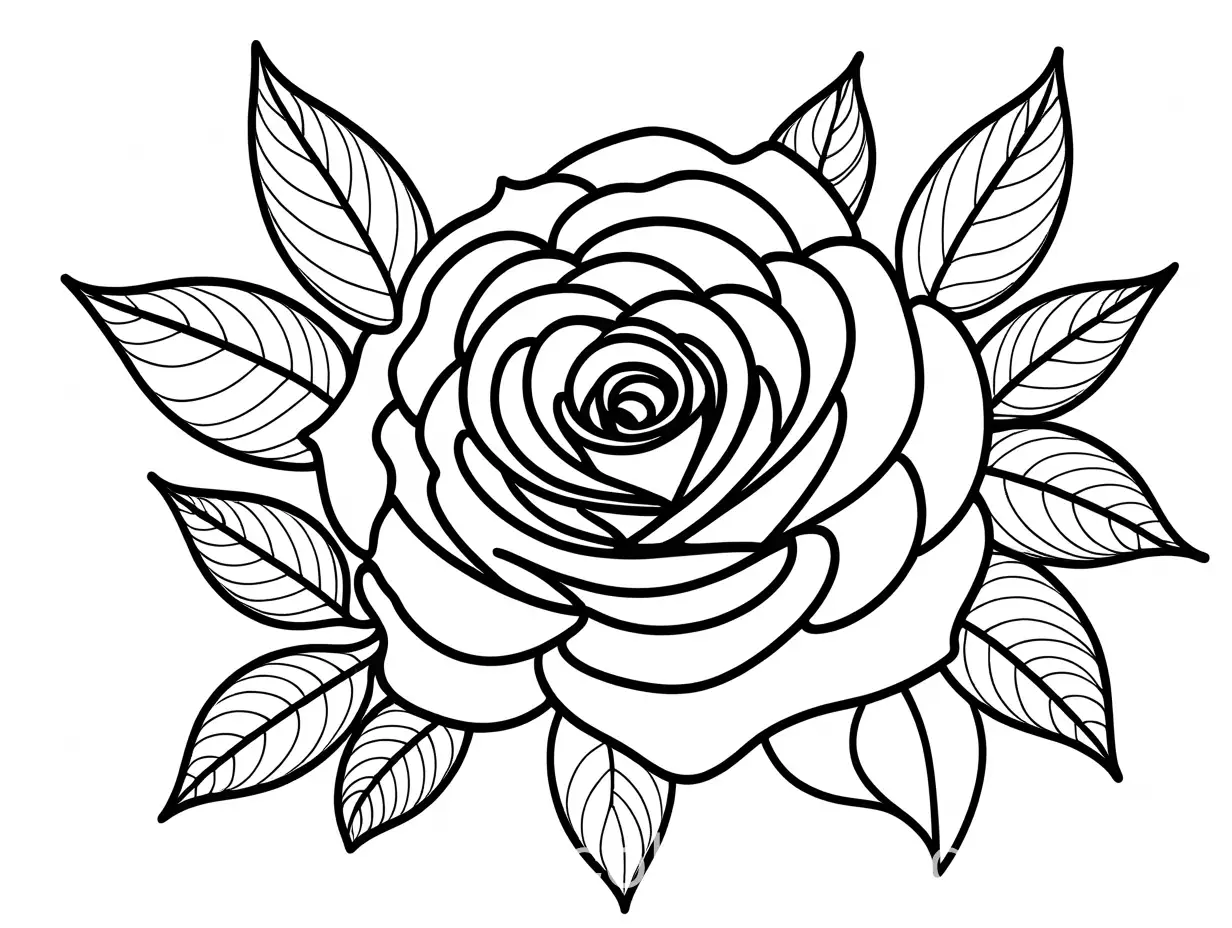 Artistic-Rose-Embroidery-Pattern-Coloring-Page