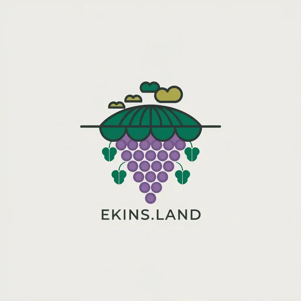 LOGO Design For ekinsland Minimalistic Vector Logo with Crops Island Grapes and Nature