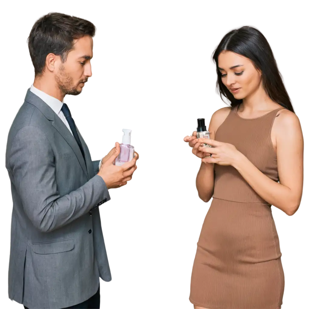 Man-and-Woman-Applying-Perfumes-PNG-Image-High-Quality-Transparent-Background-for-Versatile-Use