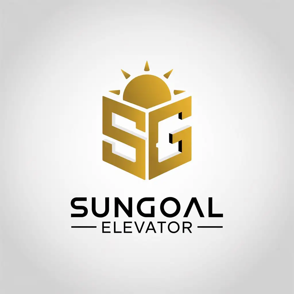 LOGO Design for Sungoal Elevator Gold 3D Elevator Door with Sun and Letter SG Combination