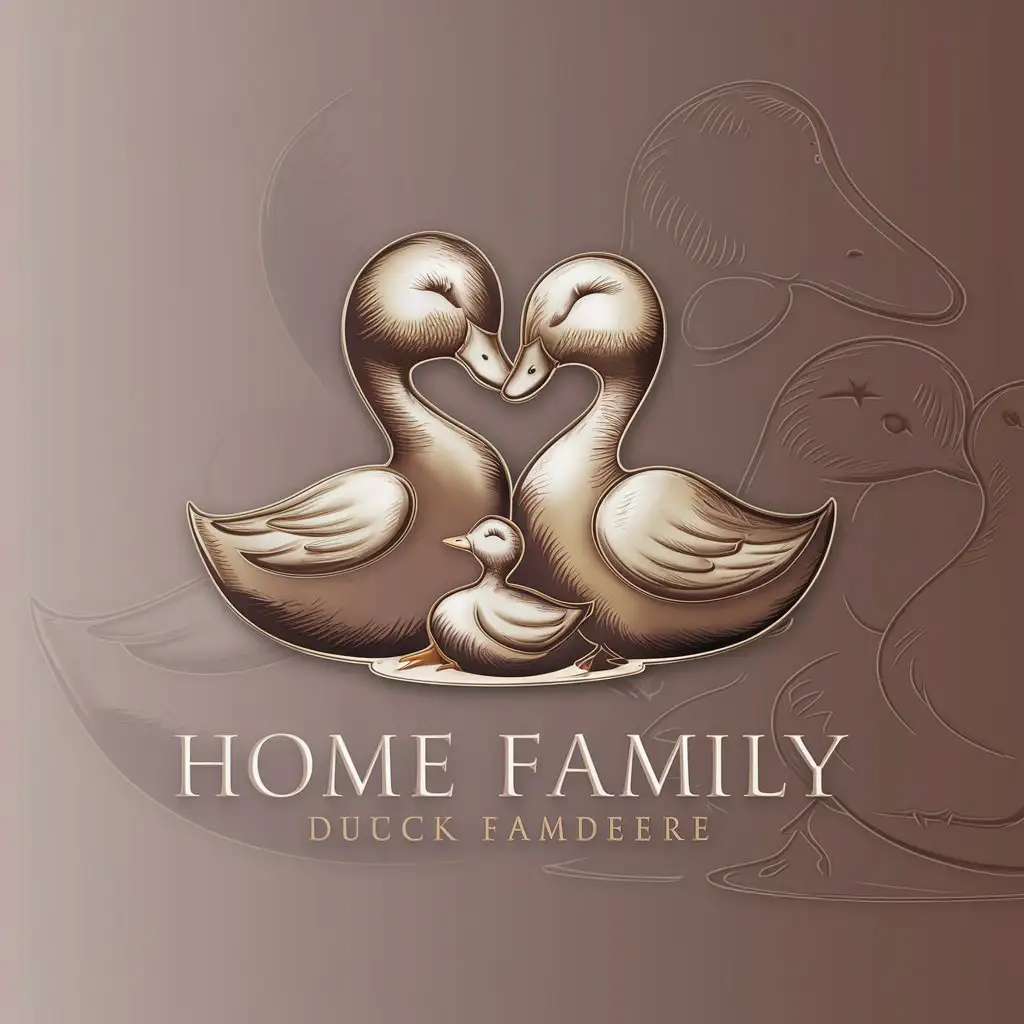 a logo design,with the text "family", main symbol:Male duck, female duck, and duckling,complex,be used in Home Family industry,clear background