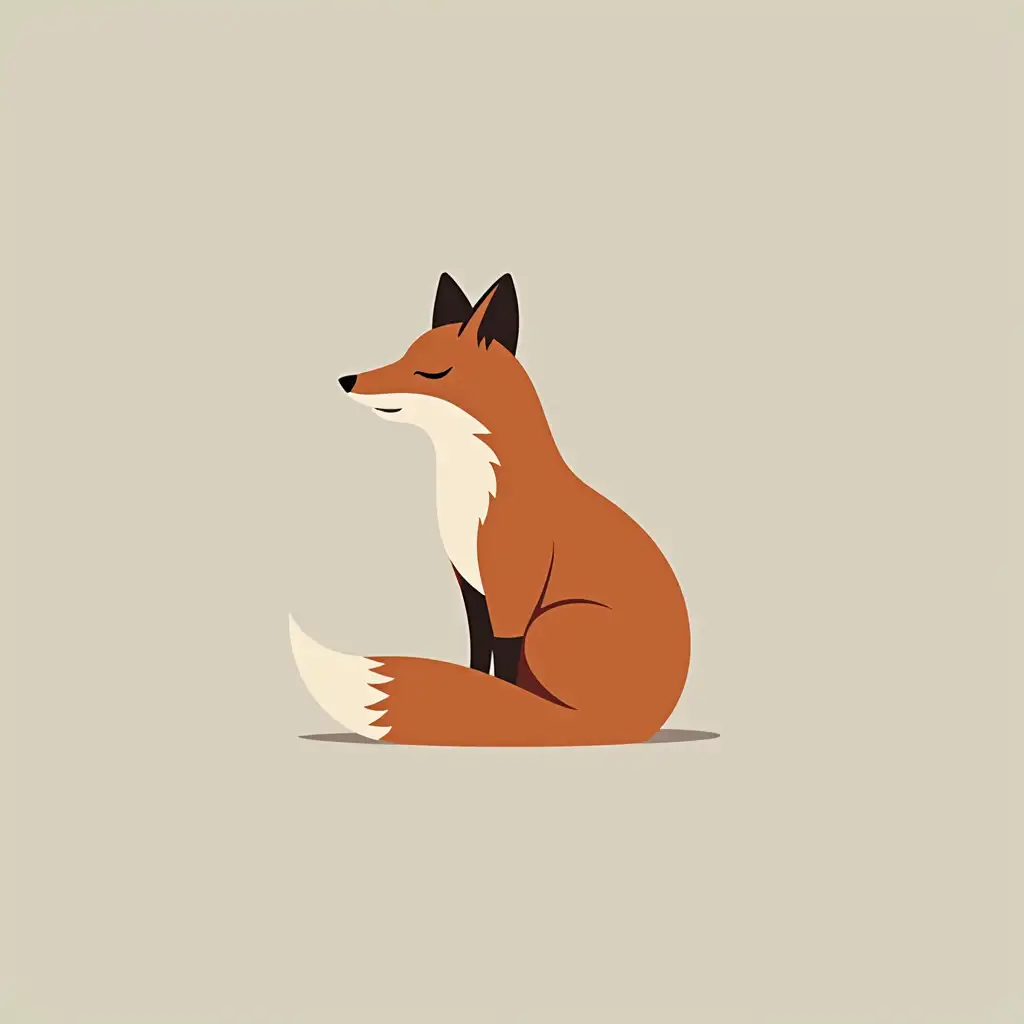 Create a minimalist fox logo that is modern, elegant, and timeless. The logo should be simple and easy to recognize, and it should use a limited color palette. The fox should be stylized in a way that is both sophisticated and playful. The logo should be versatile and work well in a variety of applications, including print, web, and social media.